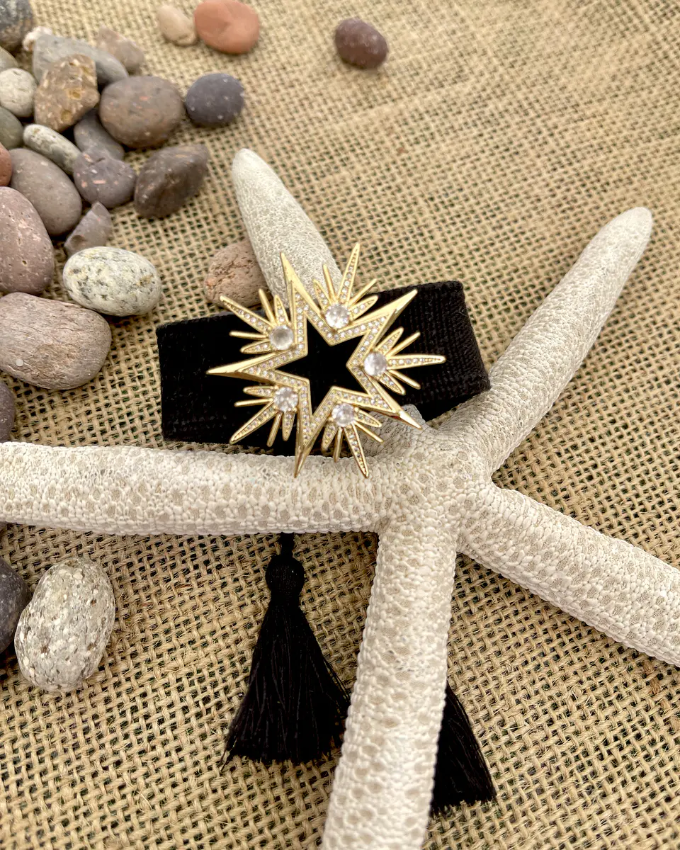 Pulsera Tejida Black MaxiEstrella Circones Gold 4