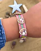 Pulsera Tejida hilera de Corazones Rosa Gold - Miniatura 3
