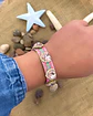 Pulsera Tejida hilera de Corazones Rosa Gold - Miniatura 1