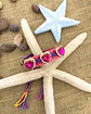 Pulsera Tejida hilera de Corazones Fucsia Gold - Miniatura 4