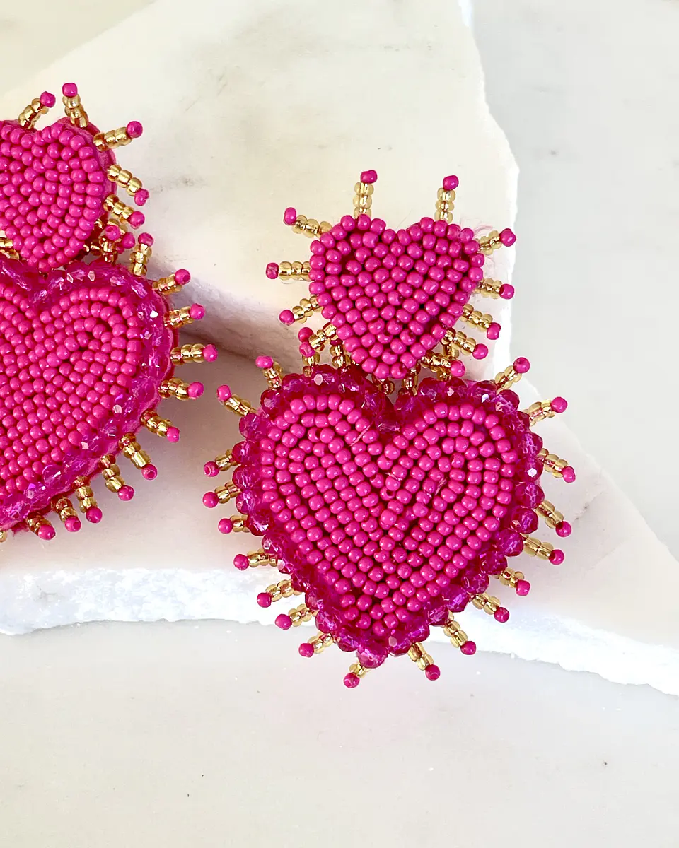 Maxi Aros Corazón Detente Miyuki Fucsia Gold 4