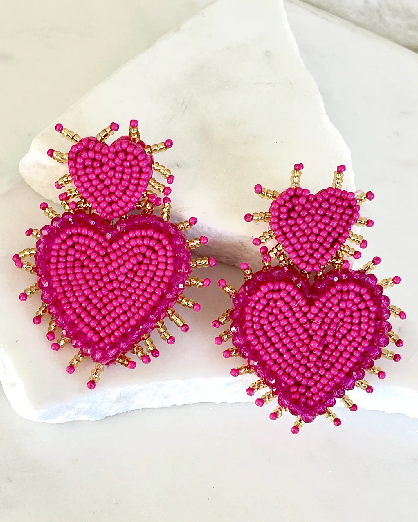 Maxi Aros Corazón Detente Miyuki Fucsia Gold 1