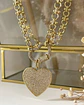 Collar Maxi Corazón y Corona circones eslabones Mixtos  Gold - Miniatura 6