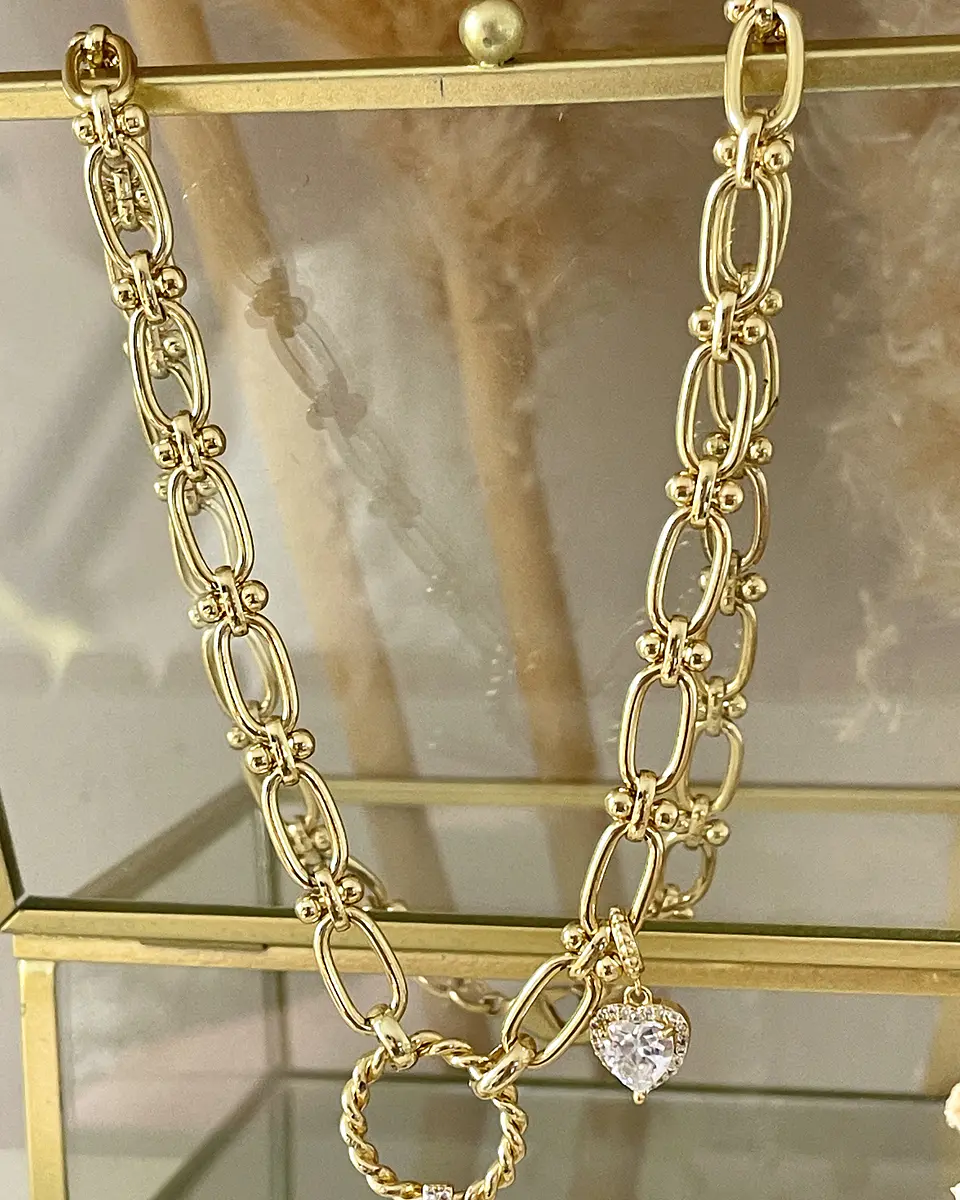 Collar Maxi Mariposa Circones conector circular punto de luz gold- 5