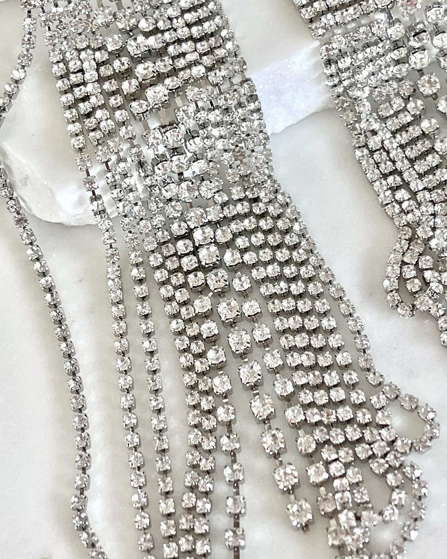 Aros Oversize Cascada Strass Silver 7