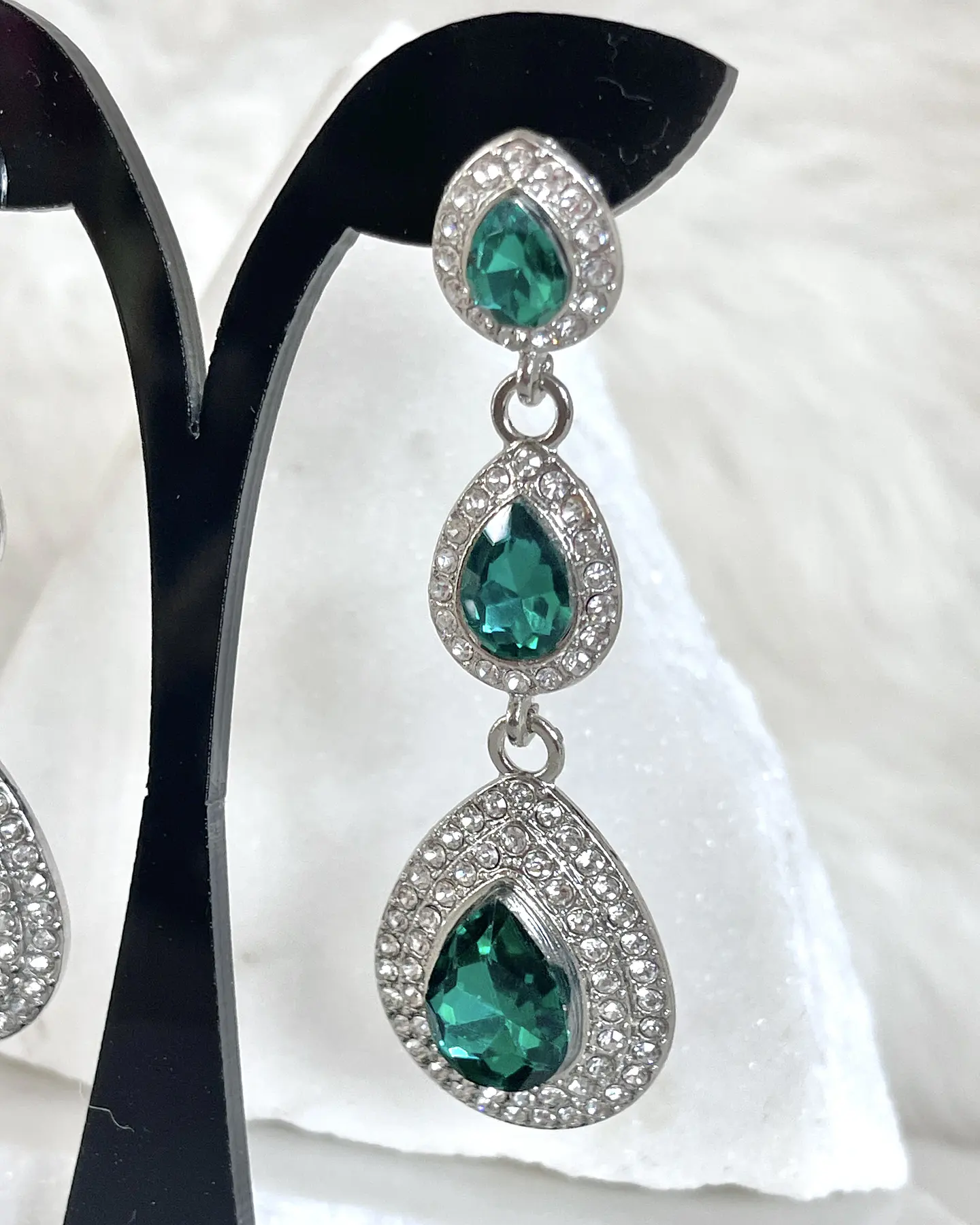 Aros Cascada Esmeralda Silver 2