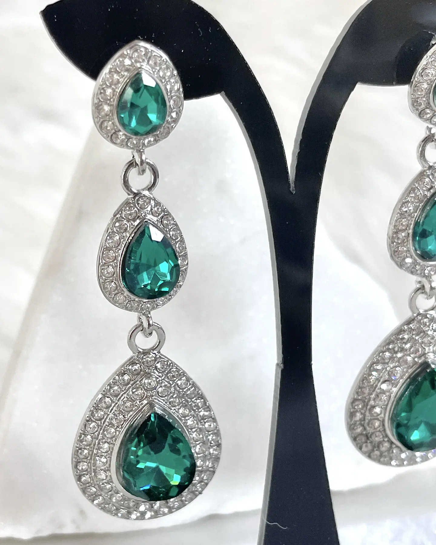 Aros Cascada Esmeralda Silver 3