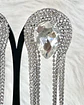 Aros Oversize Gota Invertida Cascada Strass Silver - Miniatura 3
