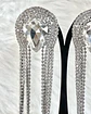 Aros Oversize Gota Invertida Cascada Strass Silver - Miniatura 2