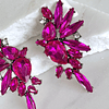 Aros  Alas Cristal Fucsia Silver