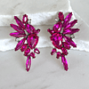 Aros  Alas Cristal Fucsia Silver