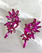 Aros  Alas Cristal Fucsia Silver - Miniatura 1