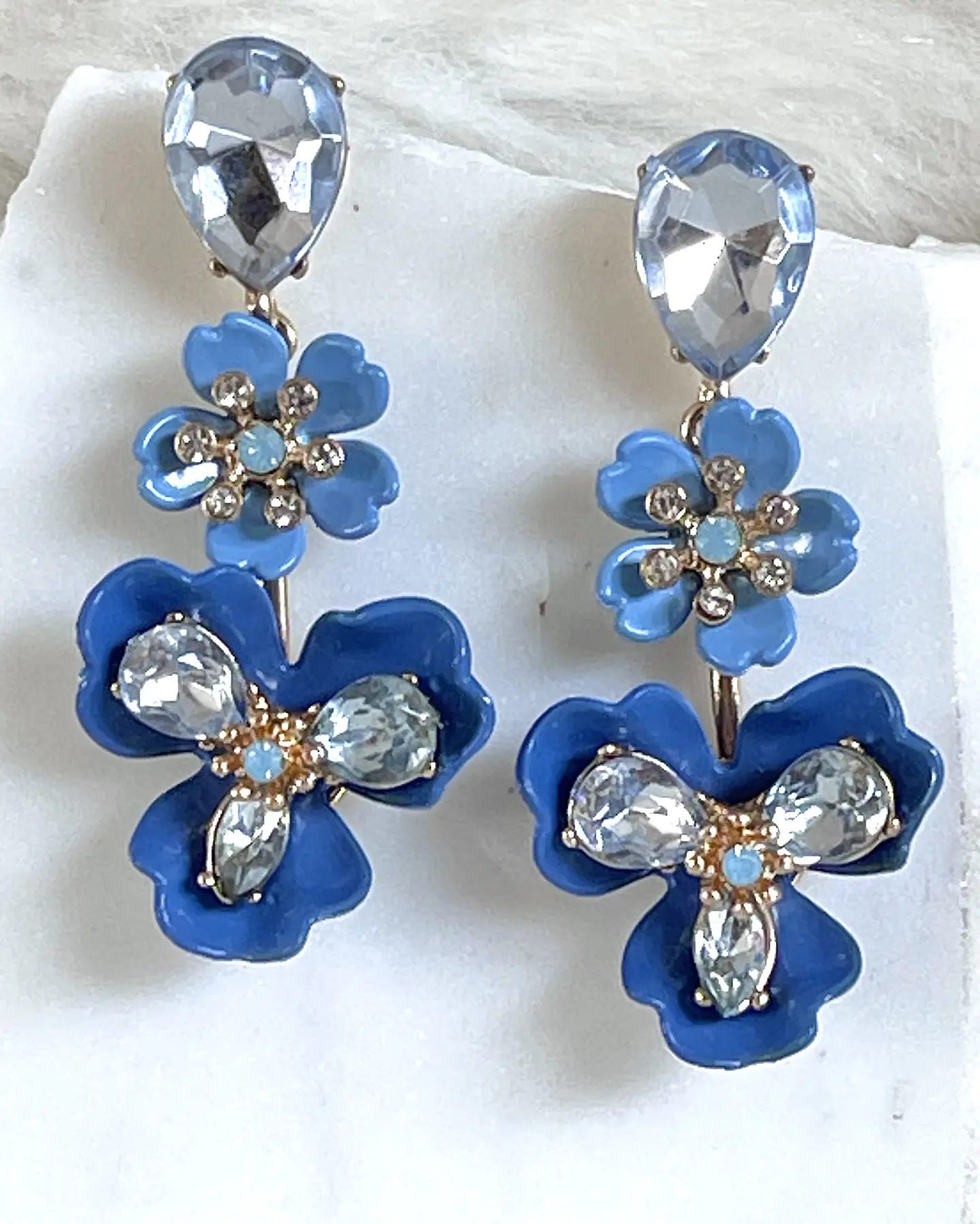 Aros Flores Jacinta Blue Gold 4