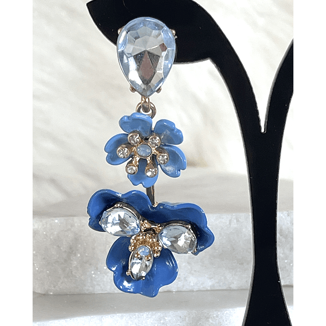 Aros Flores Jacinta Blue Gold