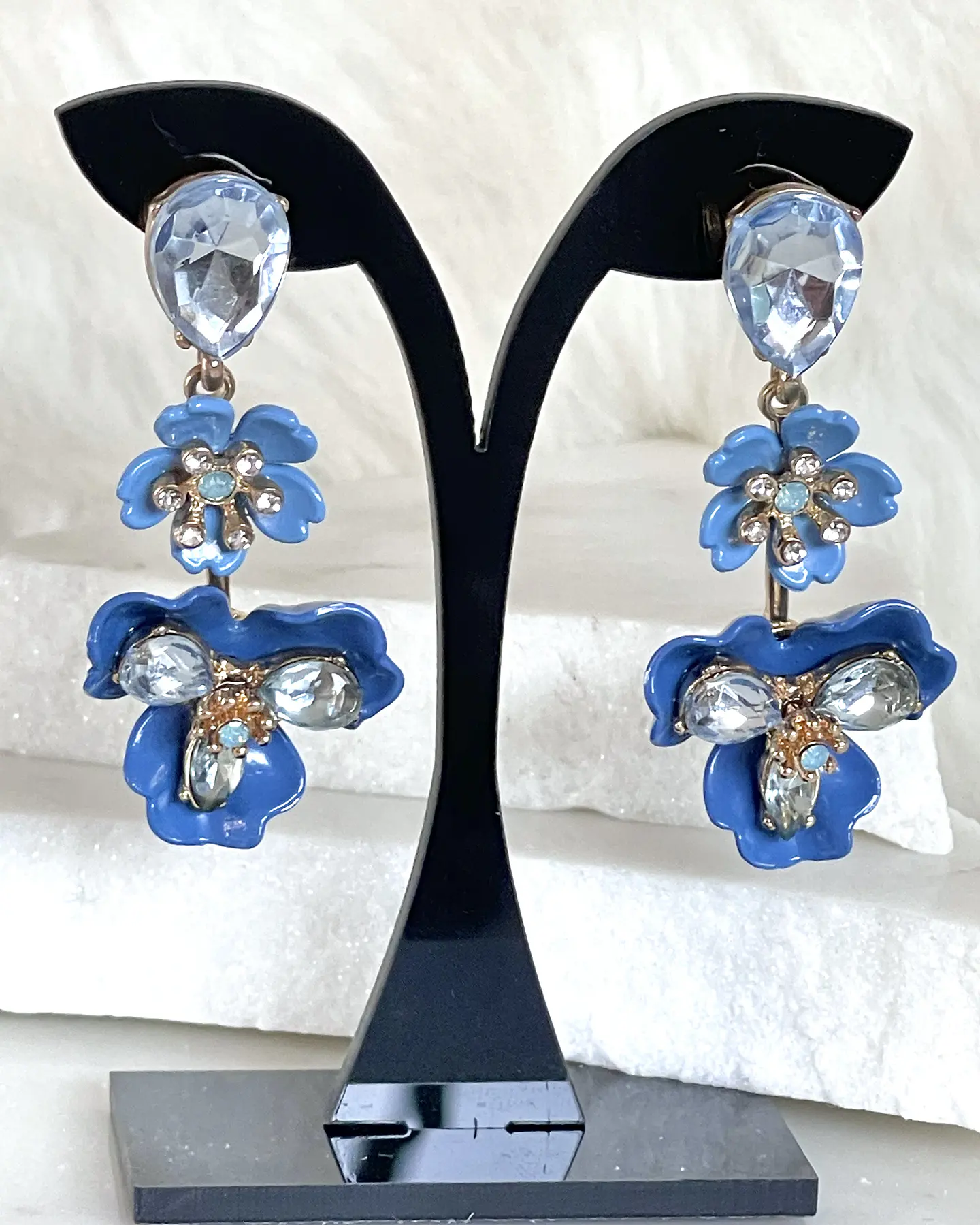 Aros Flores Jacinta Blue Gold 2