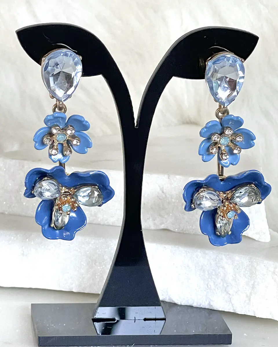 Aros Flores Jacinta Blue Gold 2
