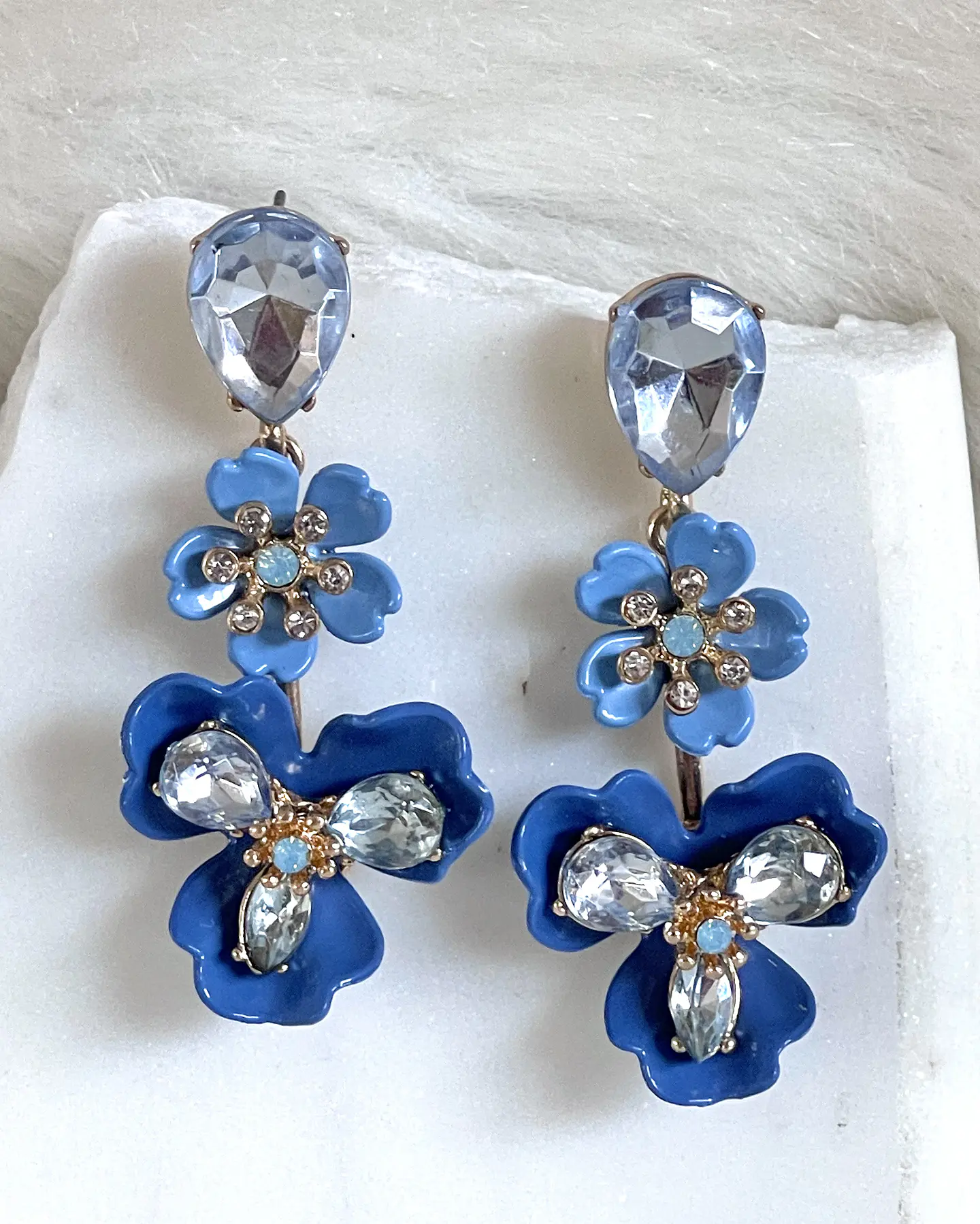 Aros Flores Jacinta Blue Gold 1