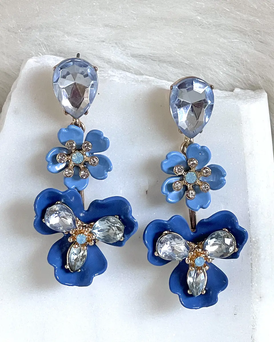 Aros Flores Jacinta Blue Gold 1