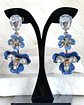 Aros Flores Jacinta Blue Gold - Miniatura 6