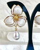 Aros Flor Magnolia Perla Gold - Miniatura 2