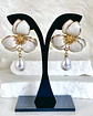 Aros Flor Magnolia Perla Gold - Miniatura 3