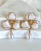 Aros Flor Magnolia Perla Gold - Miniatura 1