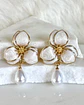 Aros Flor Magnolia Perla Gold- COPIAR - Miniatura 4