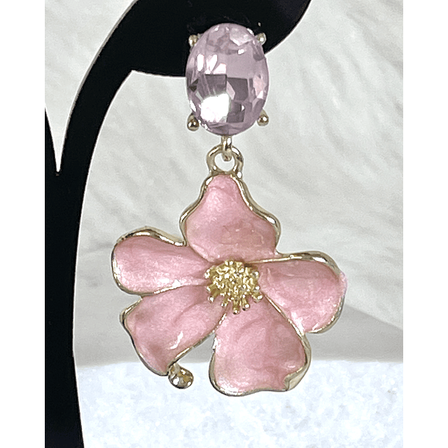 Aros Flor Palo Rosa Gold