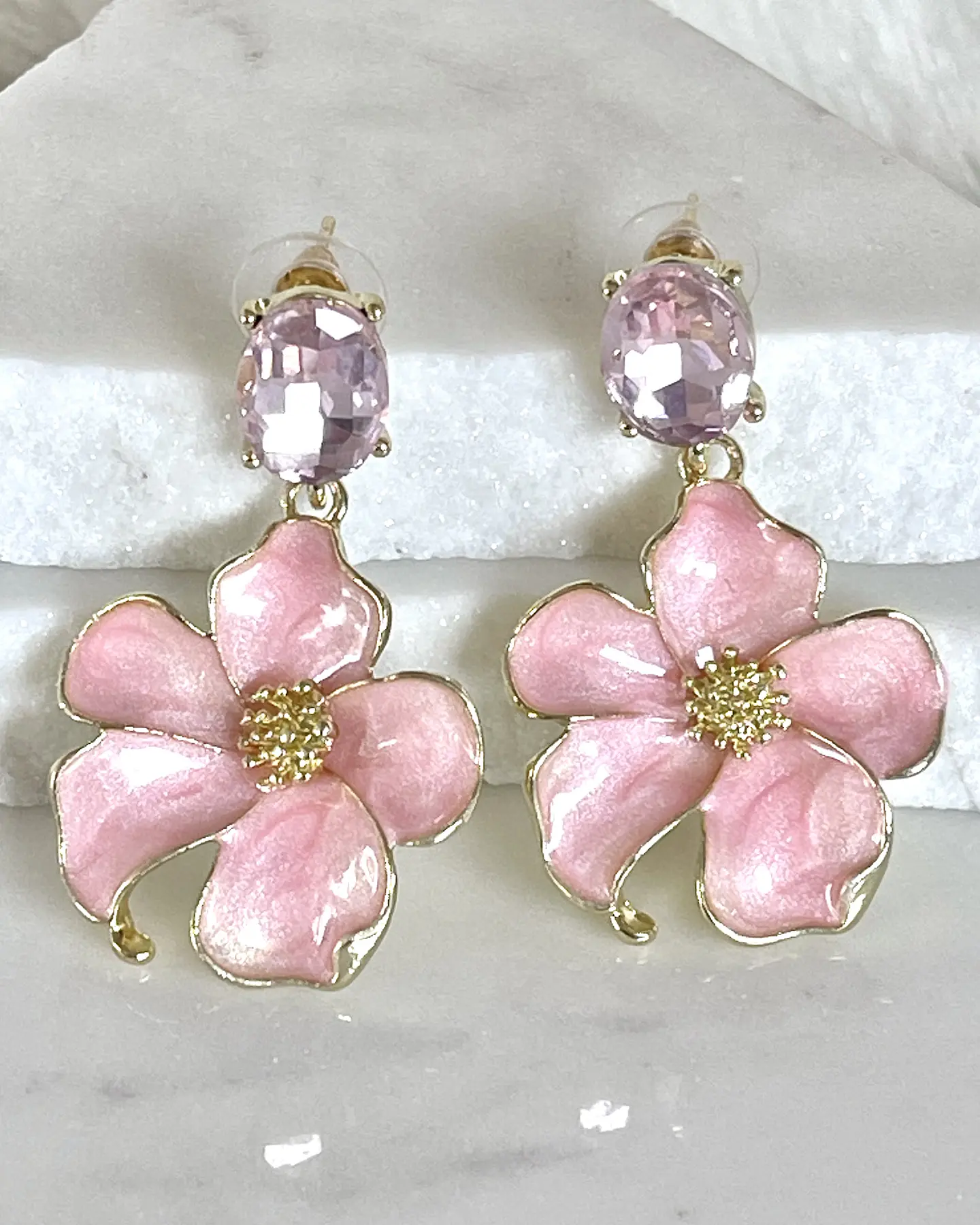 Aros Flor Palo Rosa Gold 3