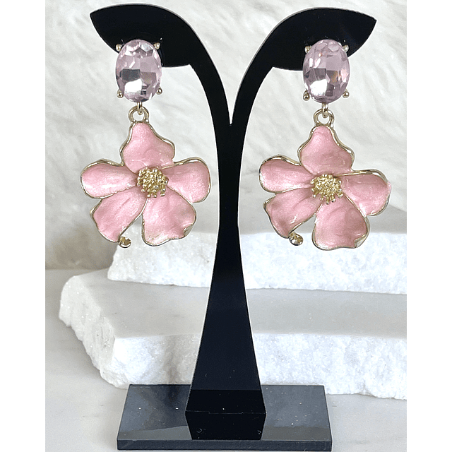 Aros Flor Palo Rosa Gold