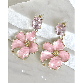 Aros Flor Palo Rosa Gold