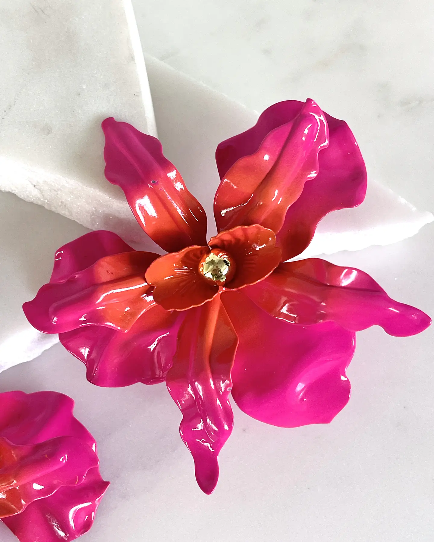 Aros maxi Flor Hawaii Rosado Naranja  3