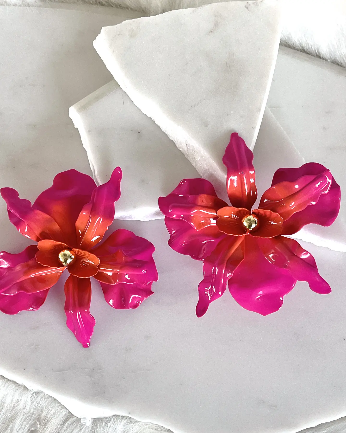 Aros maxi Flor Hawaii Rosado Naranja  4