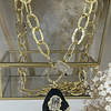Collar XL  Negra Cuarzo Broche Candado Luxury gold 