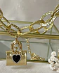 Collar Candado corazón Black maxi eslabones Gold - Miniatura 10
