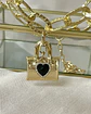 Collar Candado corazón Black maxi eslabones Gold - Miniatura 11