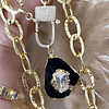 Collar XL Turmalina Negra Cuarzo Broche Candado Luxury gold 