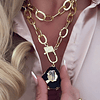 Collar XL Turmalina Negra Cuarzo Broche Candado Luxury gold 