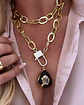 Collar XL Turmalina Negra Cuarzo Broche Candado Luxury gold  - Miniatura 5
