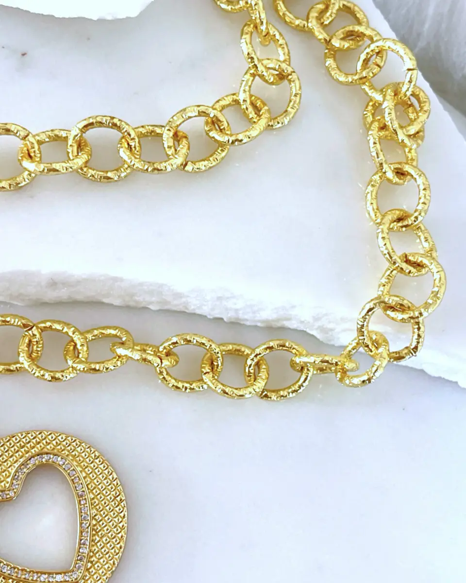 Collar XL Mix corazones y estrellas  Gold  4