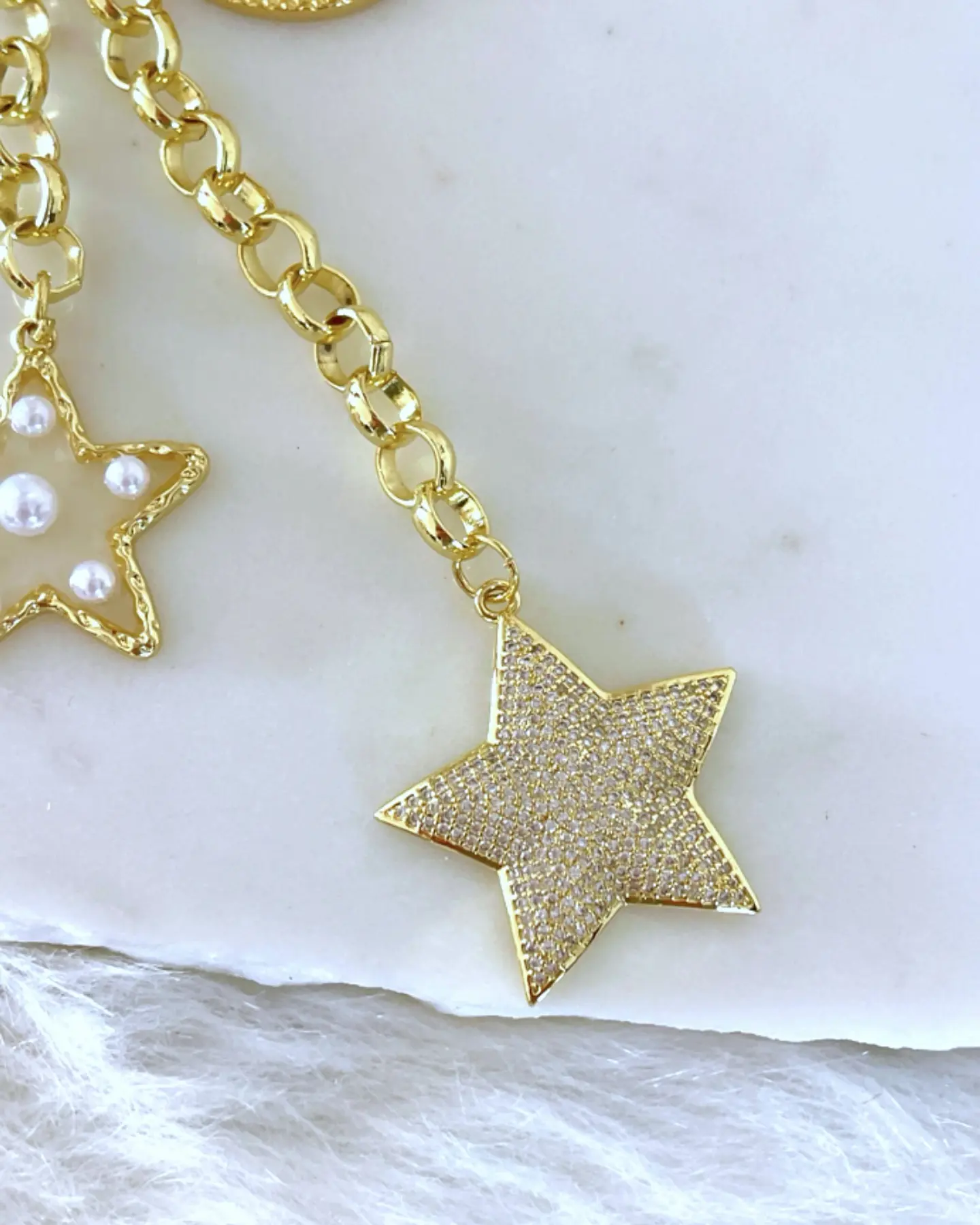 Collar XL Mix corazones y estrellas  Gold  5