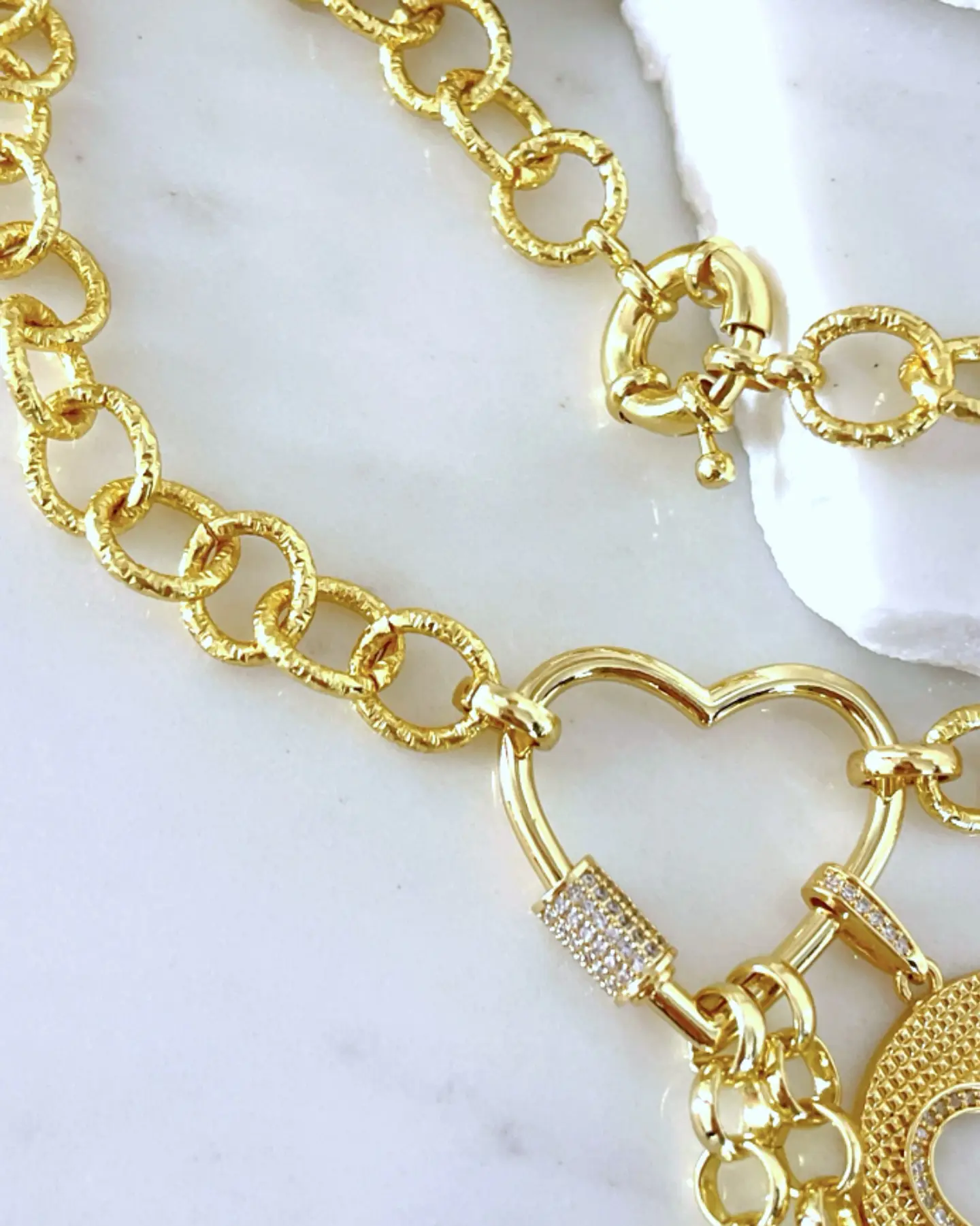 Collar XL Mix corazones y estrellas  Gold  9