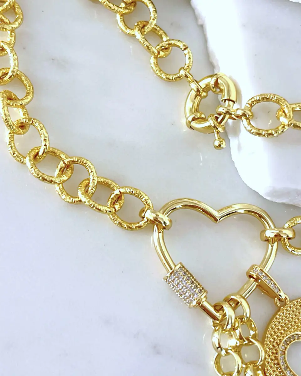 Collar XL Mix corazones y estrellas  Gold  9