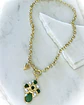 Collar Cruz Piedra Jade Perlas Gold - Miniatura 3