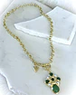 Collar Cruz Piedra Jade Perlas Gold - Miniatura 8