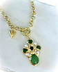 Collar Cruz Piedra Jade Perlas Gold - Miniatura 6