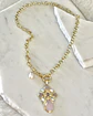 Collar Cruz Cuarzo Rosa Perlas Gold - Miniatura 3