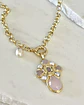 Collar Cruz Cuarzo Rosa Perlas Gold - Miniatura 6