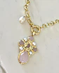 Collar Cruz Cuarzo Rosa Perlas Gold - Miniatura 4