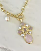 Collar Cruz Cuarzo Rosa Perlas Gold - Miniatura 2